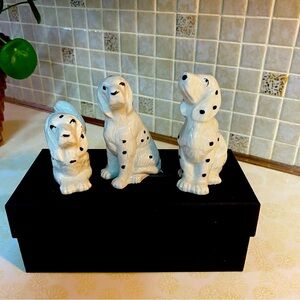 Vintage Dalmatian trio figurine set